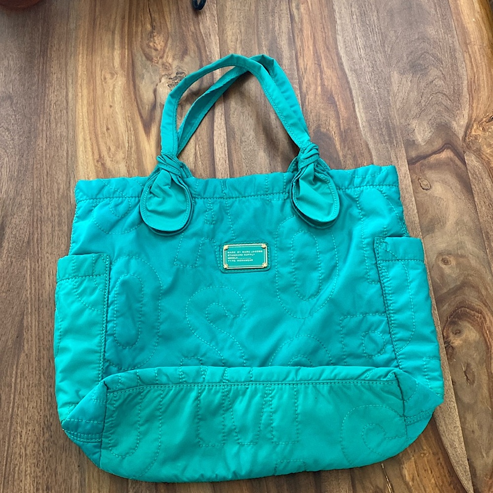 Marc by Marc Jacobs Turquoise Nylon Quilted Tote